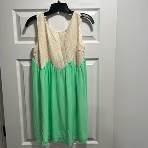 Elegant Lace and Mint Green Kids Dress